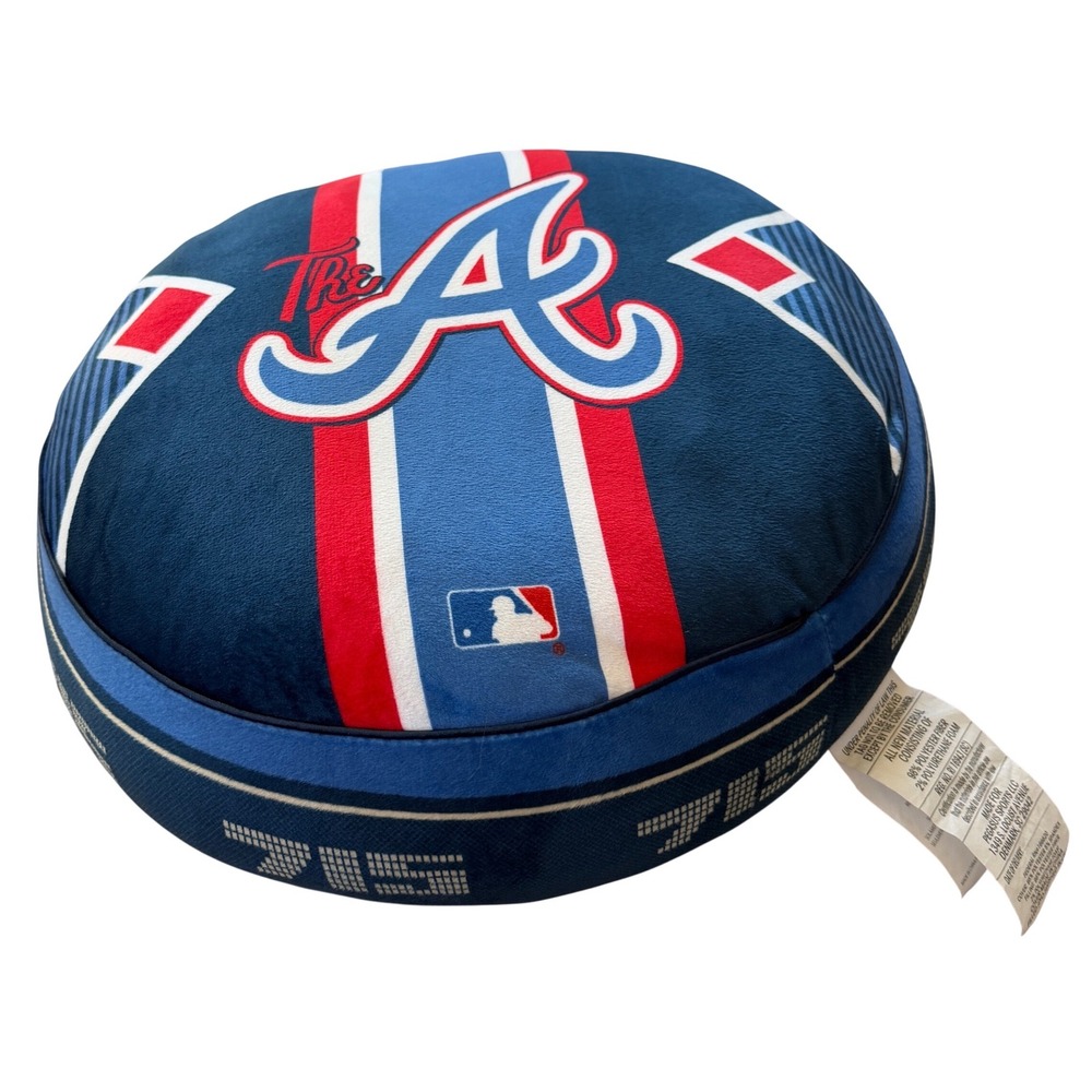 Atlanta Braves MLB‎ Squish Me Round Plush Decorative Pillow Sports Tiny hole